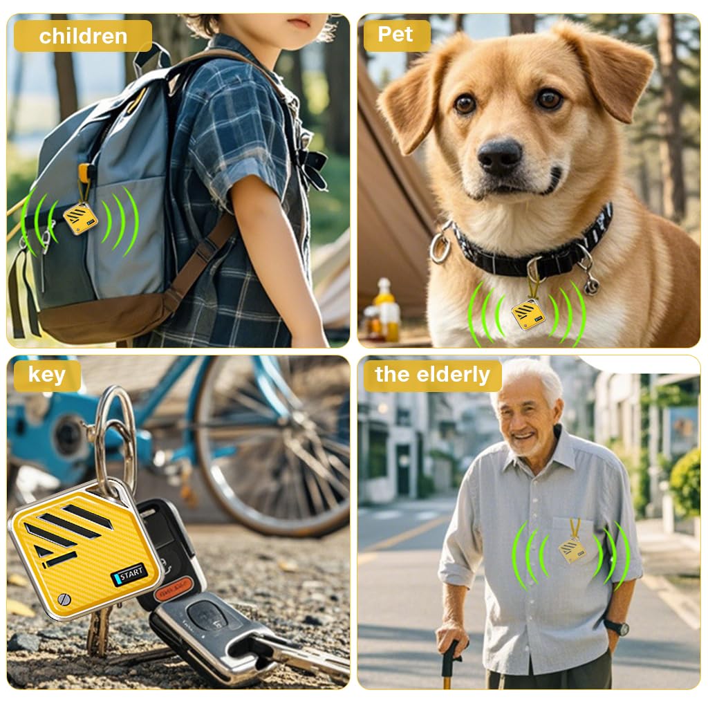 Verilux Air Bluetooth Tracker for Keys and Pets featuring 3.2x3.2x0.94 cm Loop Hole Design | Yellow