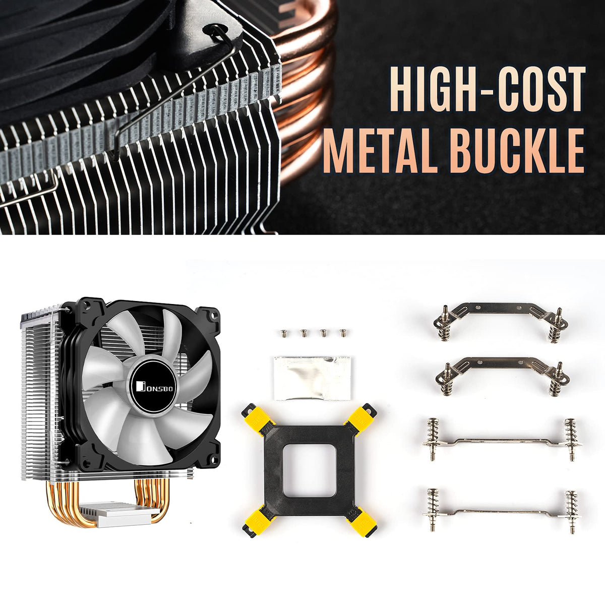 Verilux RGB CPU Cooler with 4 Copper Heat Pipes and 92mm PWM Fan | Supports AMD and Intel