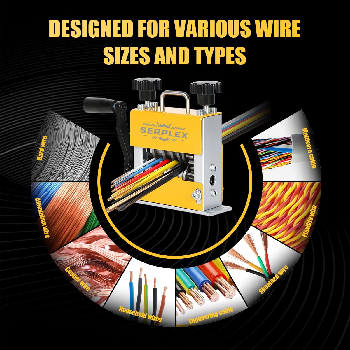 Serplex 6-in-1 Wire Stripping Tool with 5 Carbide Blades