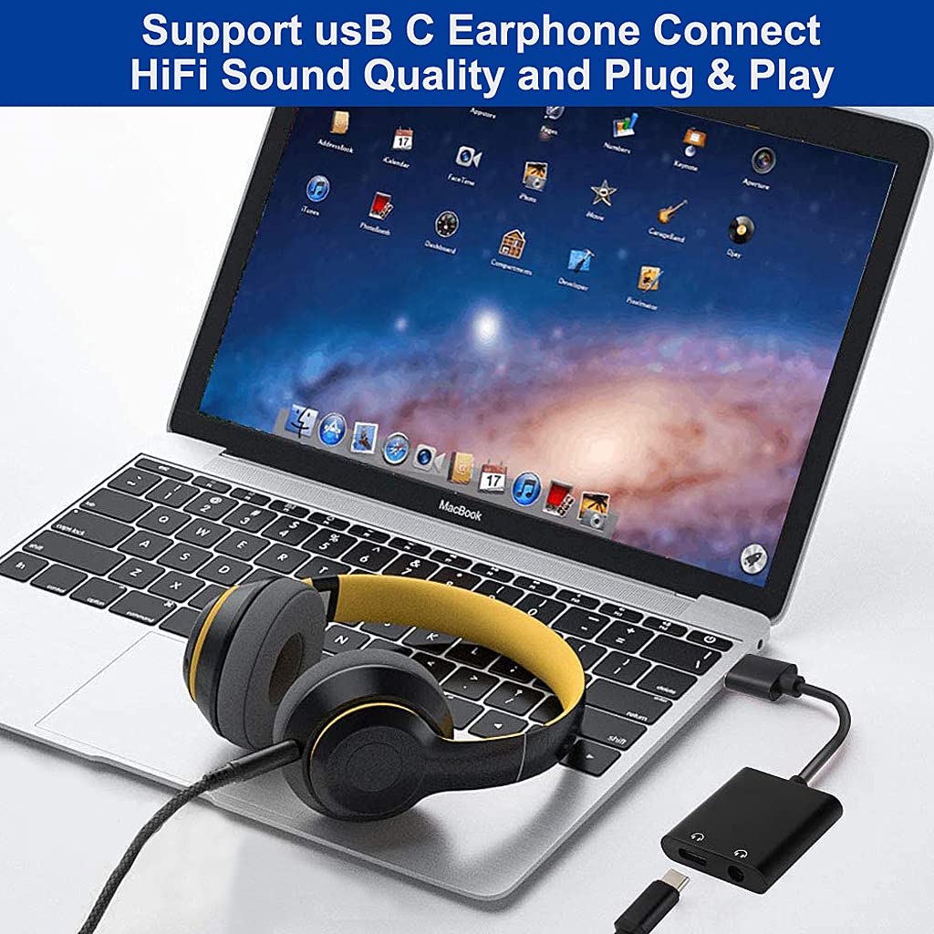 Verilux® USB Sound Card External Sound Card with 3.5mm Headphone and Microphone Jack Compatible with Windows, Mac, macOS, Linux, PS4, Plug and Play,Black