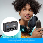 ZORBES® Headphone Amplifier Portable Headphone Mixer 4 Channel Stereo Audio Amplifier Balanced Headphone Mixer Headphone Amplifier for Studio, Podcasting, Professional Music Produce