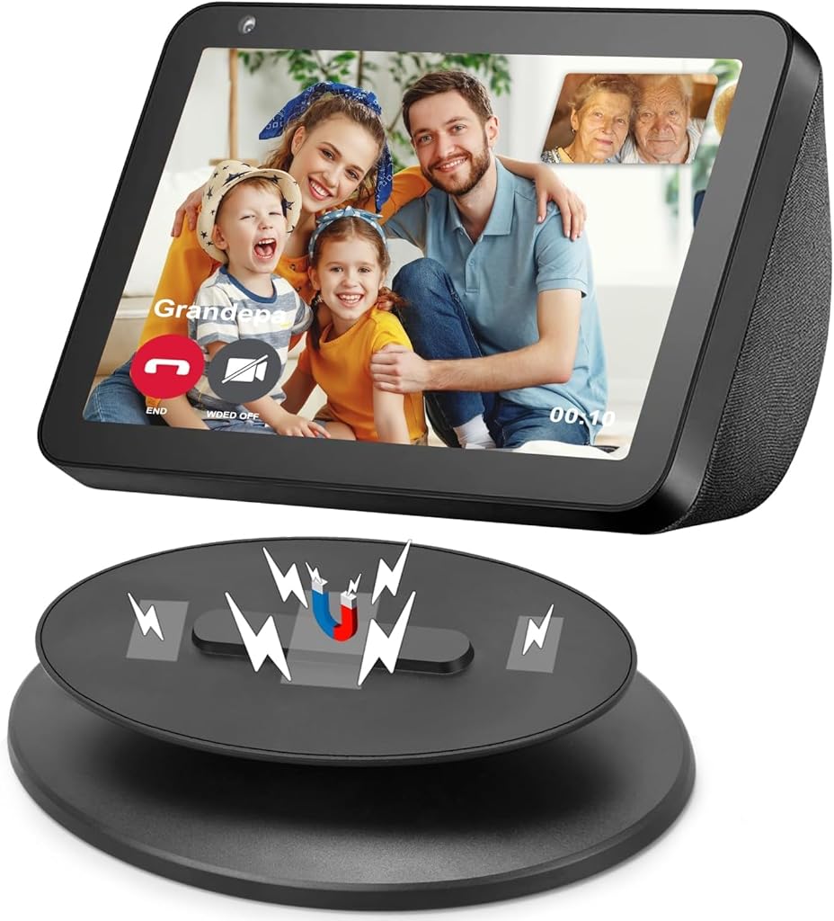 ZORBES® Echo Show Stand for Echo Show 5 Gen 1/Gen 2, Universal Adjustable Echo Show Magnet Anti-Slip Base 360 Degree Free Rotation Desk Holder for Echo Show 5 Gen 1/Gen 2