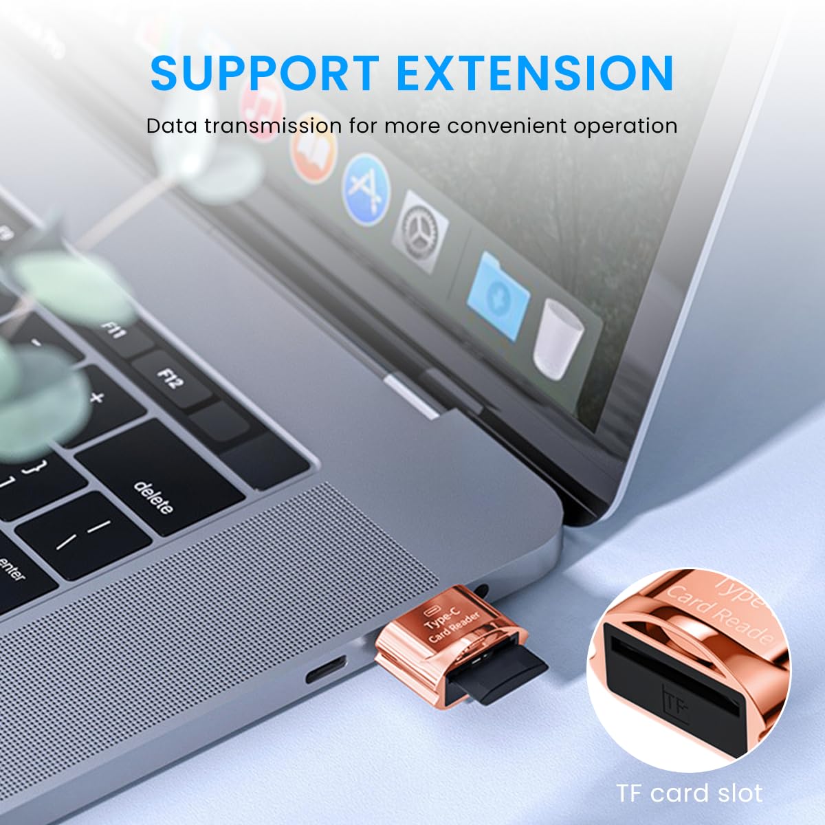 Verilux Micro SD Card Reader for Laptops and MacBook with Keychain USB C OTG | 3PCS