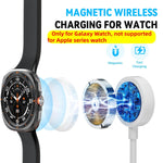 Verilux 4 in 2 Type C Charging Cable 1.2m with Magnetic Watch Charger for Galaxy | USB C to C and Lightning Compatibility