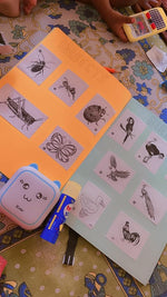 Zeitel® Portable Thermal Mini Printer for Students Home Use Bluetooth Mobile Android iOS Sticker Question Bank Flashcards Journal Photos Notes Label 2 PCS