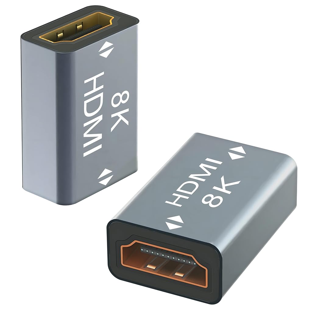 Verilux® 2Pcs HDMI Coupler Female to Female Coupler, High-Speed Adapter Extender Connector, 8K UHD Compatible Joiner for HDMI Cable Extension, HDTV, Monitor, Projector