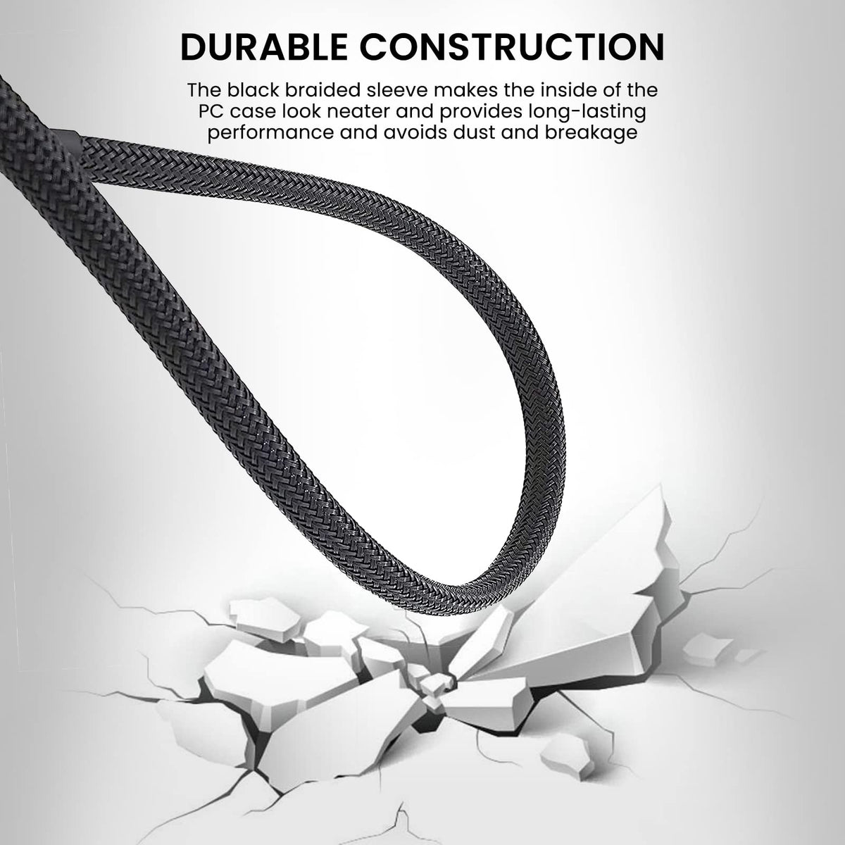 Verilux PWM Fan Hub for Desktop PCs with 1 to 5 Splitter Extension featuring 15.7 in Nylon Sleeve | Compatible with 3 Pin and 4 Pin CPU Cooling Fans