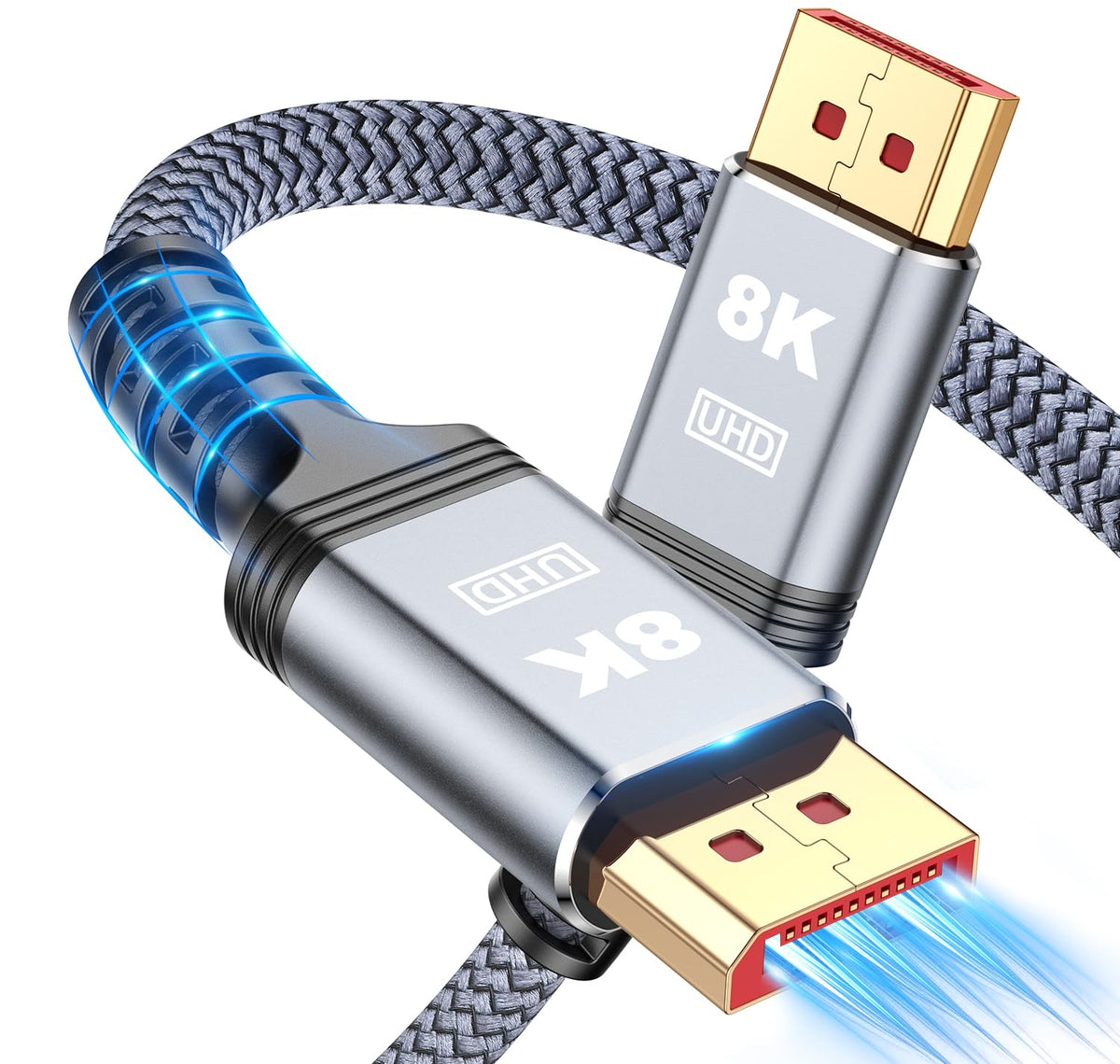 Verilux Display Port Cable 1.4 for Gaming Monitors with 8K@60Hz Support 4.9 ft | 24K Gold-Plated Connectors