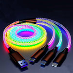 Verilux® 3-in-1 RGB LED PD 66W Type C Cable Fast Charging 3.9FT,480Mbps Data Transmission C Type Charger Cable with Connector,USB to Lighting USB to Micro A for iPhone 17/16/15 Galaxy S25/S24