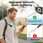 ZORBES® 23.6in Telescopic Phone Holder with Metal Carabiner & Swivel Tether Tab, Steel Wire Extendable Cell Phone Mount Multipurpose Badge Holder ID Card Holder for Backpack, Keyring, Outdoor Use