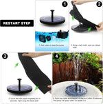 Verilux Solar Fountain Pump for Garden and Pond with 4 Nozzles 7V 1.4W | Floating Black 3PCS