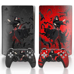 ZORBES® Skin Cover Sticker for PS5 Disc Edition Game Console and Controller Uchiha Itachi Cartoon Skin Cover Vinyl Sticker Anti-Scratch Sticker for PS5 Disc Edition Anime Game Console and Controller
