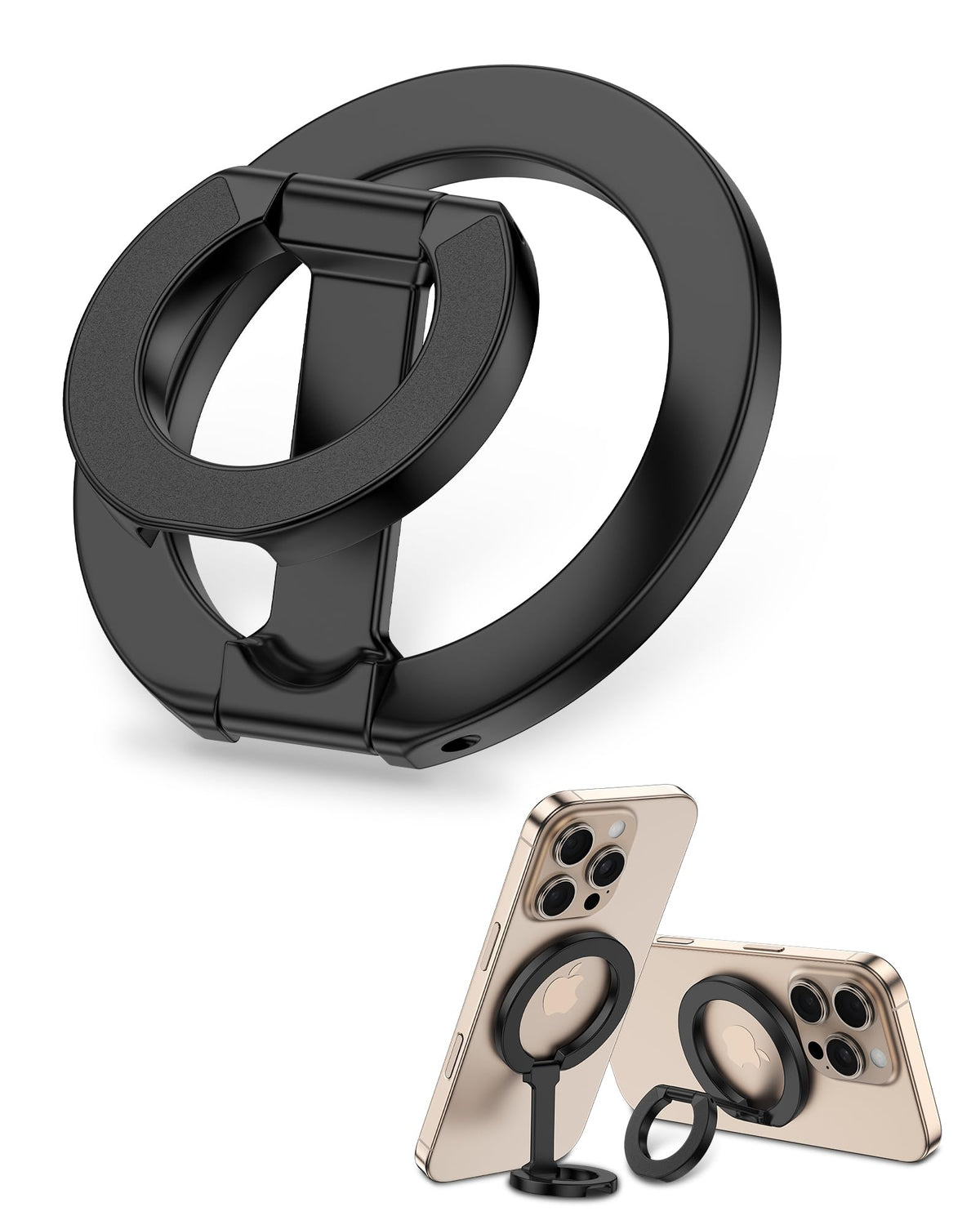 ZORBES® Phone Grip Holder Dual-Sided Finger Ring Adjustable Kickstand Loop for 16 Pro Max/15 Plus/14 Pro