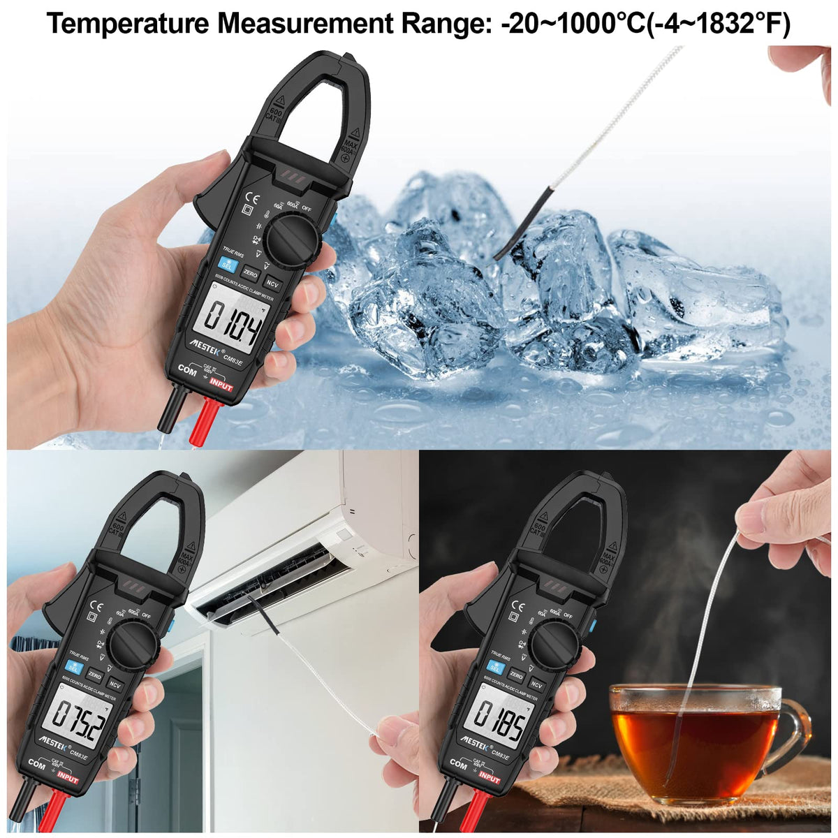 Verilux Multimeter Digital Clamp Meter AC DC Digital Voltmeter Auto-ranging NCV Amp Ohm Volt Meter Measures AC Current, AC/DC Voltage, Capacitance, Resistance, Diodes, Continuity Frequency Electrican Tools