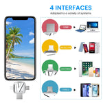 Verilux Pendrive 128GB for iPhone and Android with 4 in 1 USB3.0 Type C Design | Frosted Metal Body