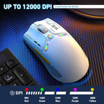 Verilux Wireless Gaming Mouse for Esports with 12000 DPI Sensor and Swappable Shells | White