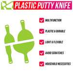 HASTHIP® 4 PCS Putty Scrapers, Putty Knives, Putty Knife Set, Flexible Plastic Paint Scraper Tool 2/4/6/8inch for Drywall Finishing, Plaster Scraping, Decals and Wallpaper