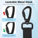 ZORBES® 23.6in Telescopic Phone Holder with Metal Carabiner & Swivel Tether Tab, Steel Wire Extendable Cell Phone Mount Multipurpose Badge Holder ID Card Holder for Backpack, Keyring, Outdoor Use