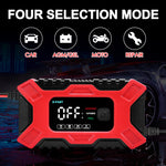 ZORBES® Red 6A 12V Fully Automatic Car Battery Charger & Maintainer,EU Plug Intelligent Trickle Charger with LCD Screen for Car,Motorcycle,Lawn Mower and More