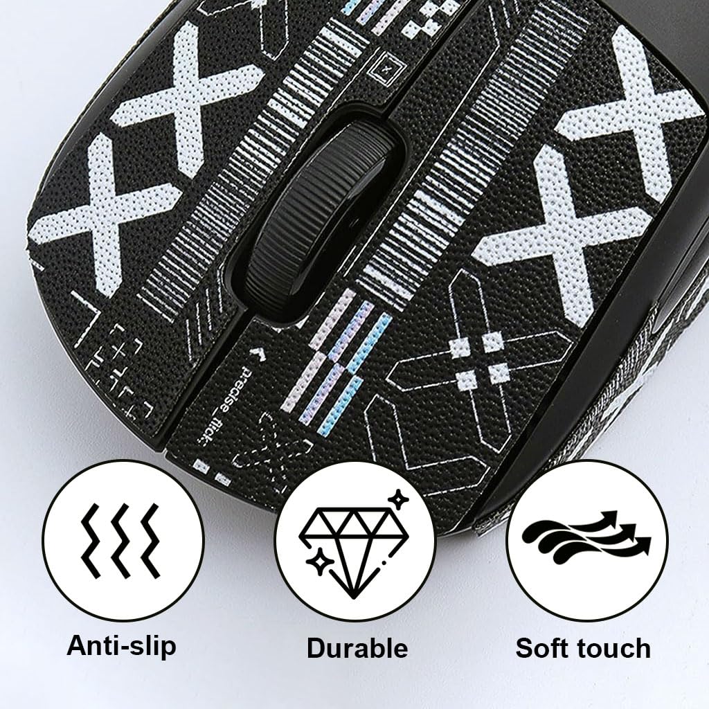 Verilux Mouse Grip Tape for G PRO X Superlight with Sweat Resistant Self Adhesive Design | Black