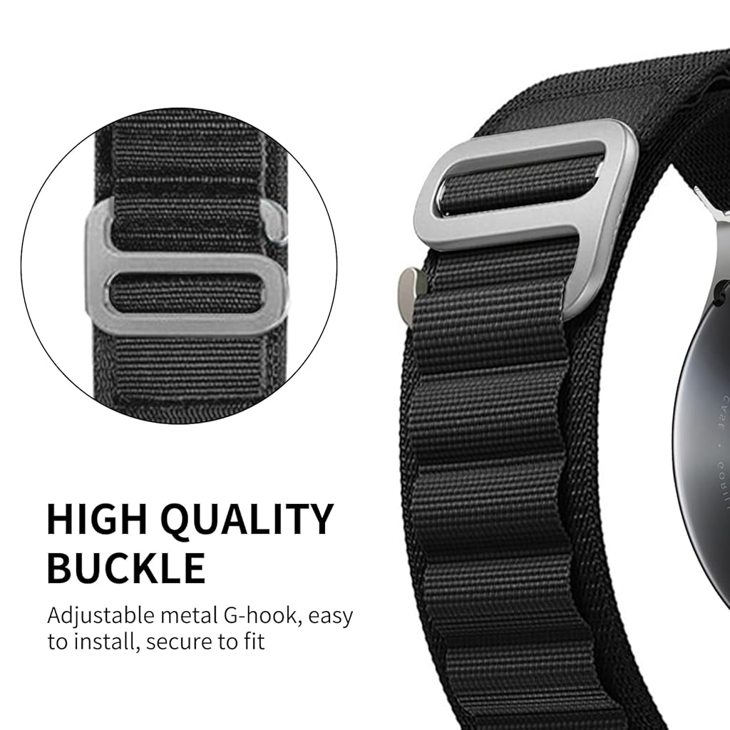 ZORBES® 20mm Nylon Watch Band for Samsung Galaxy Watch 4 40mm 44mm, Galaxy Watch 5 40mm 44mm, Galaxy Watch 5 Pro 45mm, Galaxy Watch 4 Classic 42mm 46mm, Adjustable Replacement Watch Strap