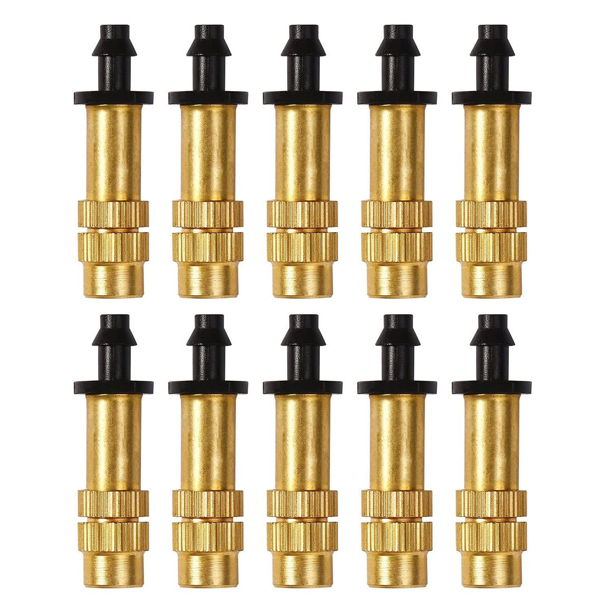 Serplex® Adjustable Water Spray Nozzle Copper 4/7mm Nozzle Water Spray Drip Irrigation Mist Sprayer Micro Sprinkler for Garden Cooling Irrigation Lawn Vegetables Greenhouse - 10 Pcs