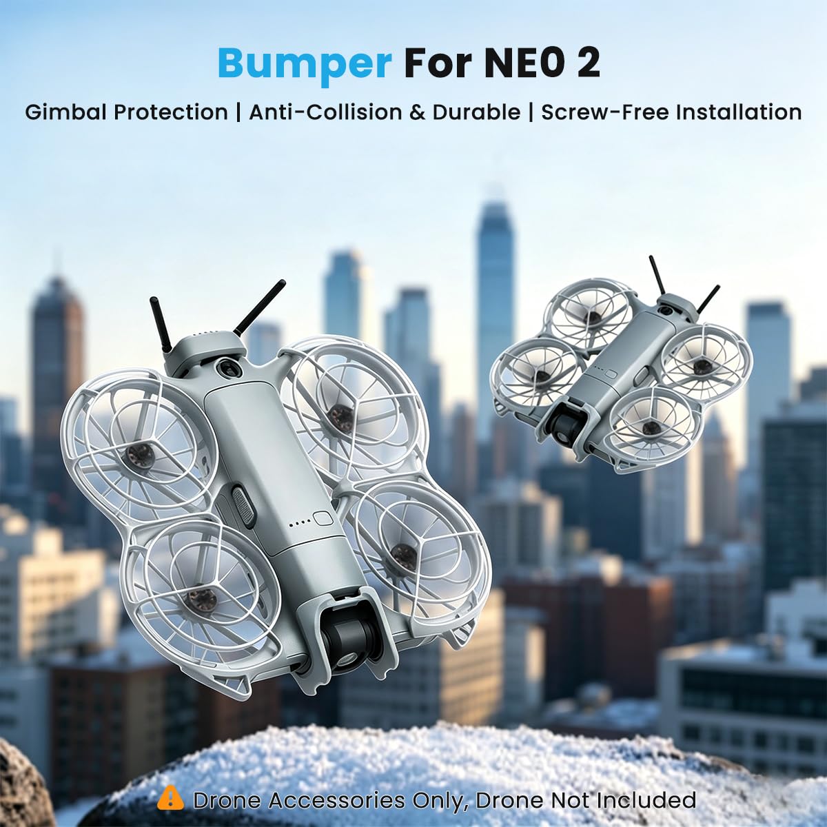 ZORBES® ZORBES® Bumper Guard Gimbal Protectorfor DJI Neo 2, Anti-Collision ABS Frame with Shock Absorption, Drone Gimbal Lens Camera Anti-Collision Protection Bar Compatible with DJI Neo 2 Fly More Combo