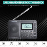 ZORBES® Portable AM FM SW Radio with 3.5mm Earphone Jack Large LCD Display Bluetooth FM Radio Music Player Speaker Support TF Card, Recording, Line in, USB AM/FM Radio for Travel, Camping, Walking