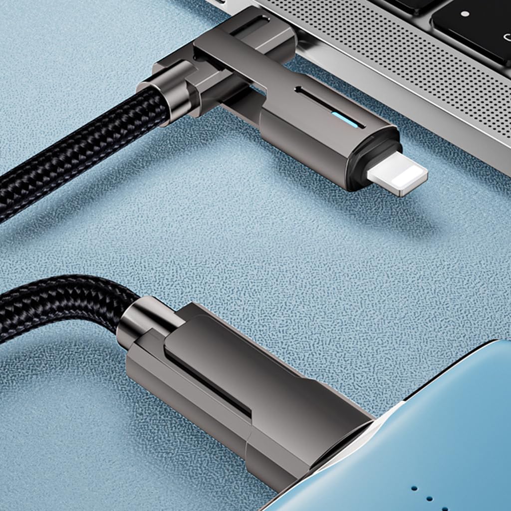 Verilux® 4 in 1 TYPE C to TYPE C Cable, PD 100W USB C Charging Cable, Light- ning to USB C, USB to Light-ning, 6.6Ft Long Nylon TYPE C to TYPE C Cable Fast Charging TYPE C Cable