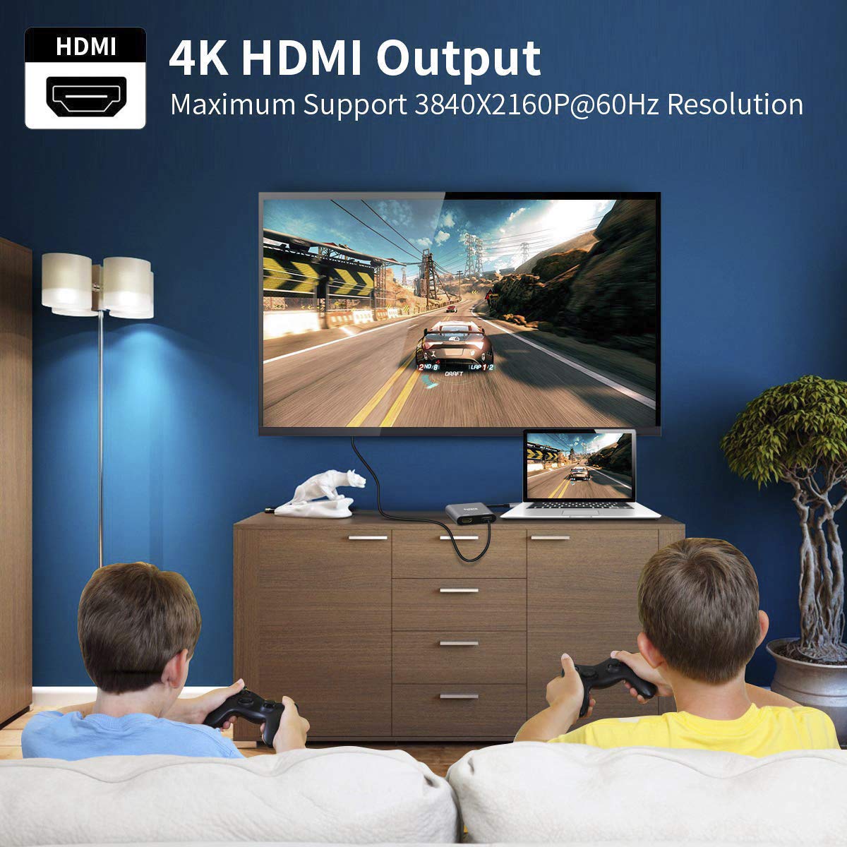 Verilux USB C to HDMI Adapter with Dual HDMI Ports 4K 60Hz for MacBook Pro Air and Dell XPS