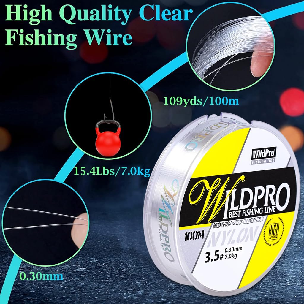 ZORBES® Fishing Wire 100m 0.3mm Fishing Line Clear Nylon String Invisible Hanging Beading Wire Strong Abrasion Resistant Monofilament Fishing Line