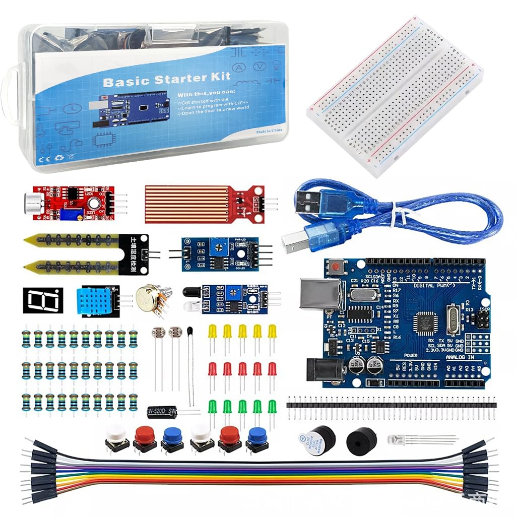 Serplex® UNO Starter Kit for UNO R3 Development Board Compatible with Arduino IDE, 400 Hole Breadboard, Sensors, and Obstacle Avoidance Module for Learning, Prototyping, and Creative Innovation