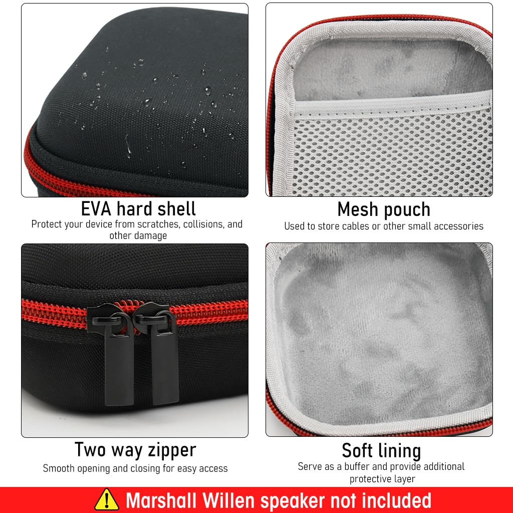 ZORBES® Carrying Case for Marshall Willen, Portable Carrying Case Cover for Marshall Speakers Willen Speaker Case with Hand Strap Anti-Scratch EVA Carring Case for Marshall Willen