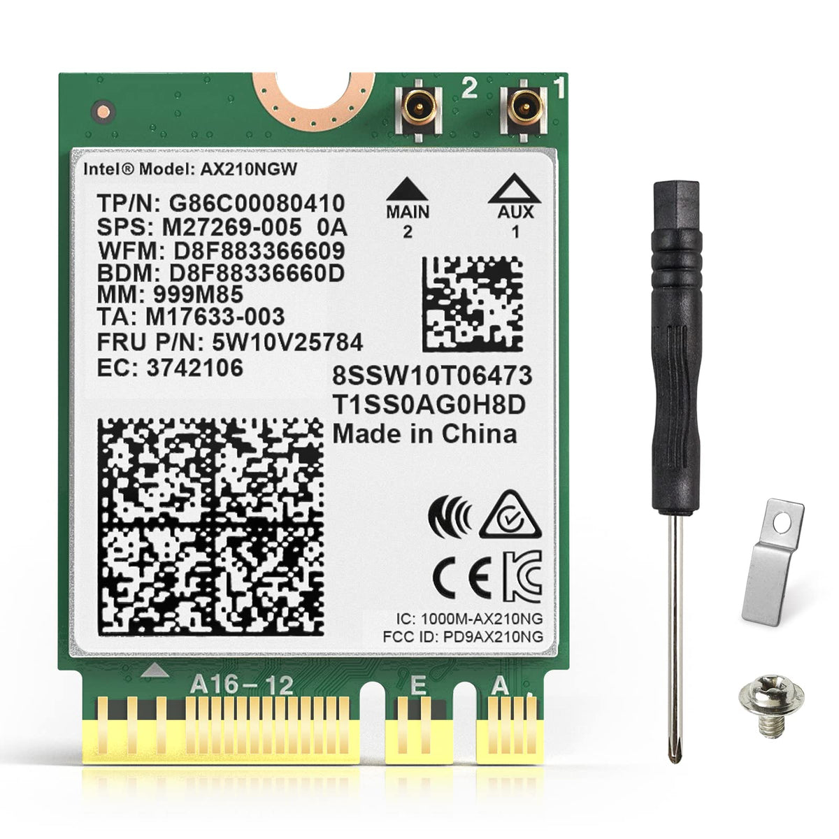 AX210 Bluetooth 5.2 Tri-Band 5400Mbps WiFi 6E Card Wireless Module