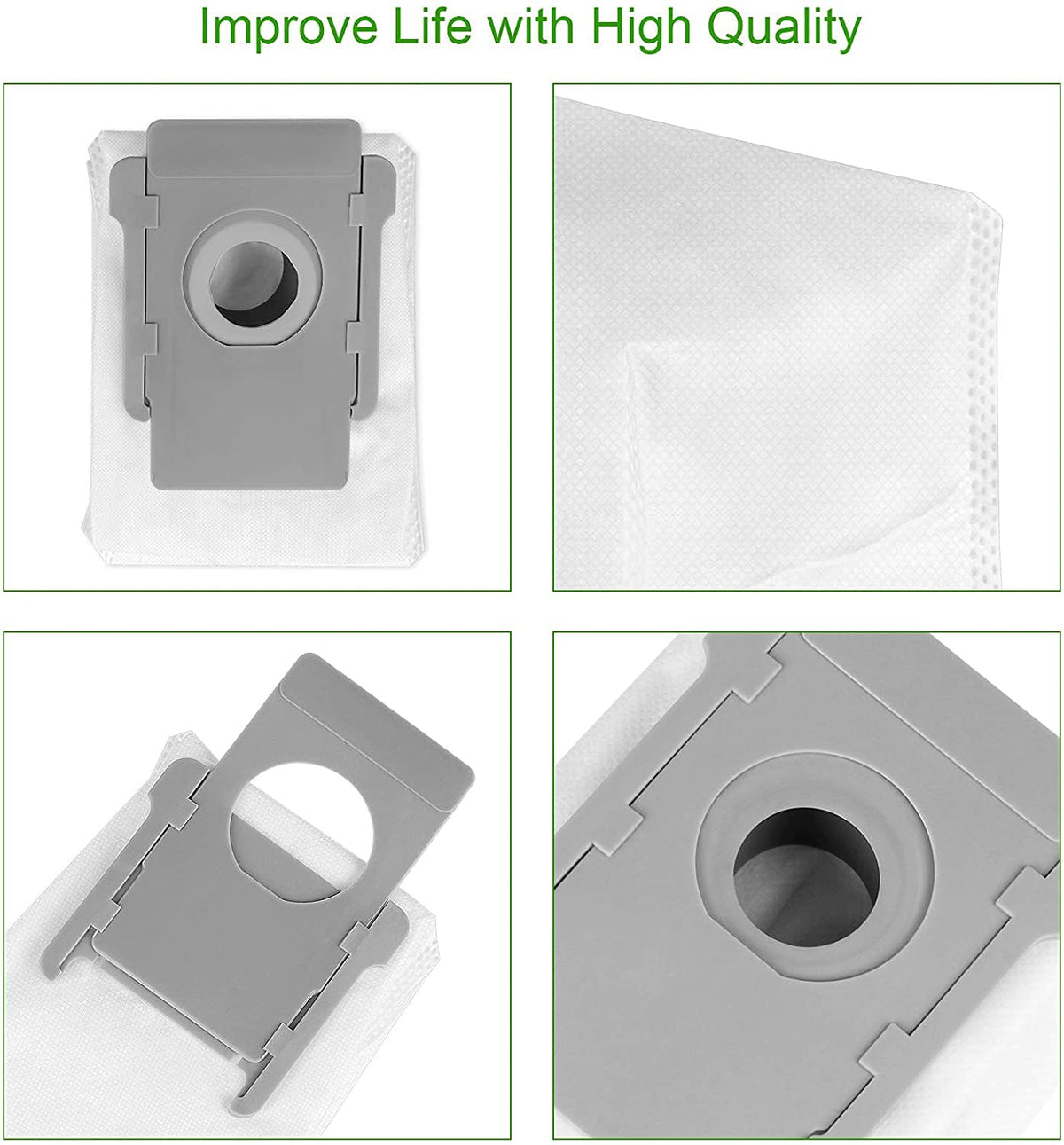 Verilux Replacement Bags for iRobot Roomba i7 i7+ s9 s9+ with 4PCS Set | Eco Non‑Woven Design