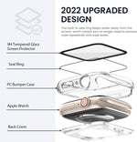 ZORBES® Waterproof Hard Case with Tempered Glass Screen Protector for Apple Watch Series 7 (45mm)-Clear