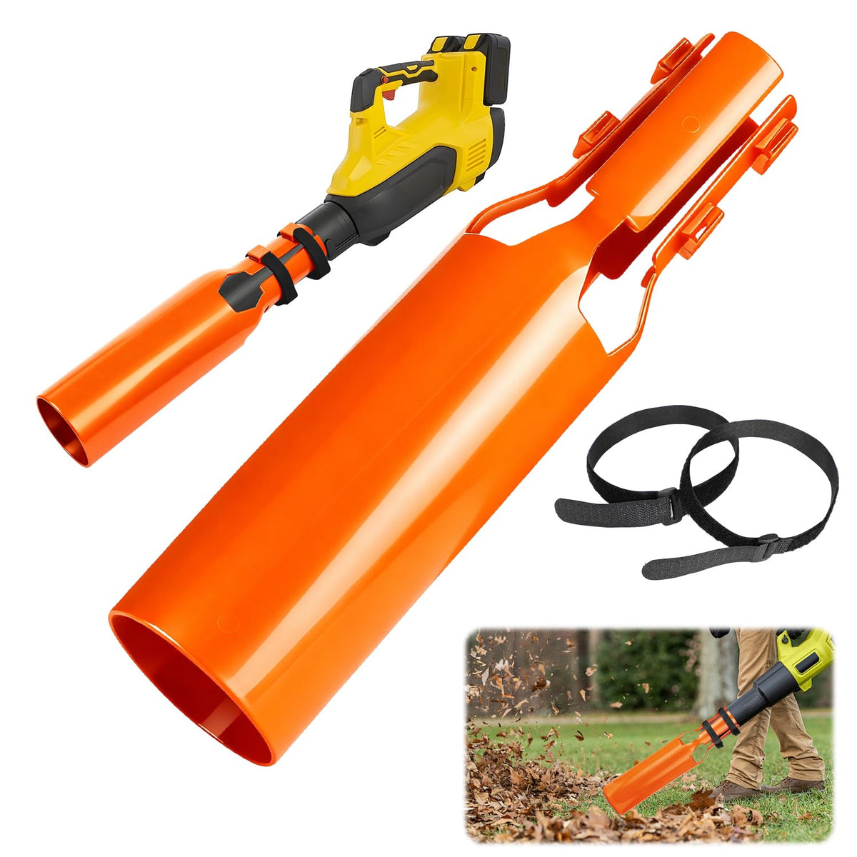 Serplex® Leaf Blower Air Booster, Air Flow Booster for Blower, Turbo Nozzle Extension Boosts Universal Cordless High-Flow Airs Boost Attachment, Speed & Power for Yard, Lawn, and Driveway Cleanup