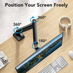 Verilux Desk Monitor Mount for 13–32 Inch Screens with 360° Rotation | Aluminum Alloy Arm