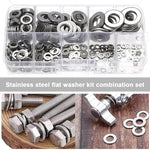 Serplex® 360PCS 304 Stainless Steel Flat Washers for Screws Bolts Fender Assortment Set Assorted Hardware Lock Metal Kit 9 Sizes M2 M2.5 M3 M4 M5 M6 M8 M10 Home Factories Repair