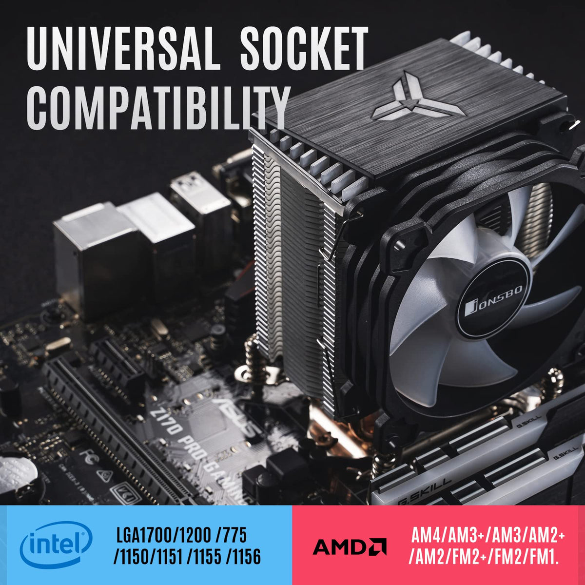 Verilux RGB CPU Cooler with 4 Copper Heat Pipes and 92mm PWM Fan | Supports AMD and Intel