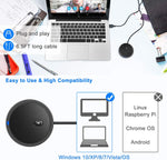 Verilux Conference USB Microphone for PC and Laptop with 360° Pickup and 3 m Range | Plug and Play Mic with Mute Key