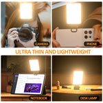 ZORBES® USB Rechargeable LED Selfie Light Clip-on Ring Phone Fill Light 3 Color Mini Video Light with 5 Brightness, Portable LED Ring Fill Light for Phone, Tablet, Livestream, Youtuber