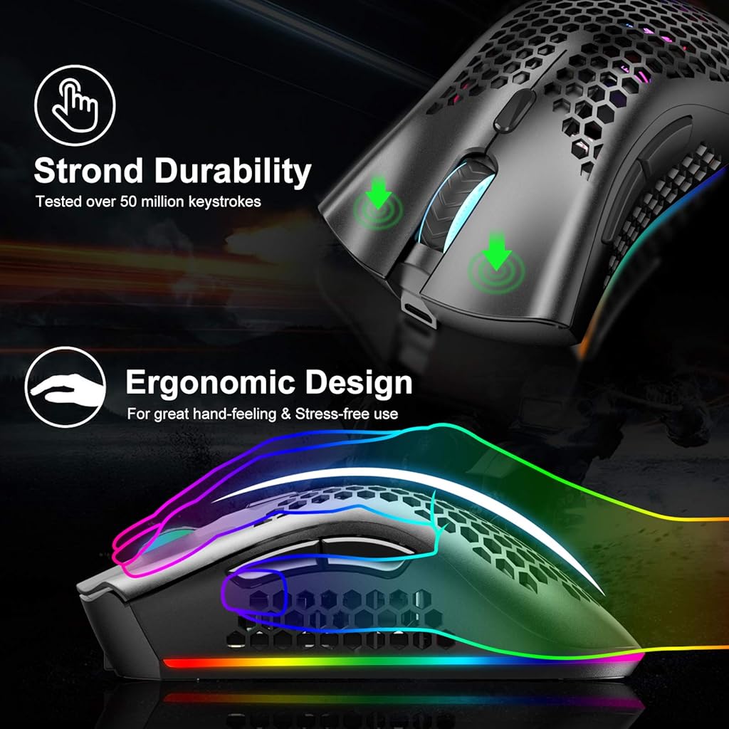 Verilux® Wireless 2.4G Honeycomb Gaming Mouse