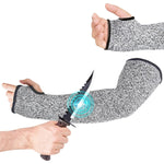 Serplex® Safety Arm Sleeve 17.7'' Single Arm Sleeve Safety Work Arm Sleeve Protective Arm Sleeve with Thumb Hole Cut-resistant HPPE Arm Sleeve for Glass Crafts, Pet Grooming, Metalworking, 1 piece