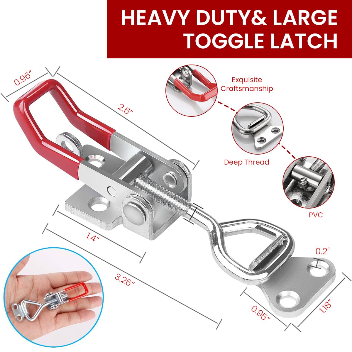 Serplex 6-Piece Adjustable Toggle Latches