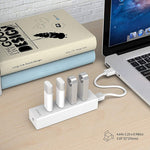 Verilux® 4-Port USB 3.0 Hub SuperSpeed for MacBook, Chromebook, Laptop, Surface and More- White
