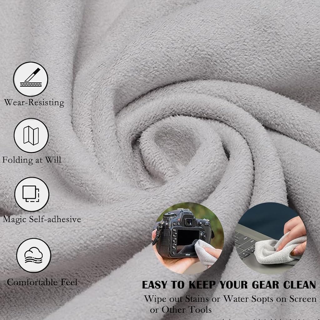 ZORBES® Camera Lens Wrapping Cloth 45x45cm Magic Grippy Multi-Use Fashion Print Design Non-Slip Waterproof Silicone-Coated Organizer Wrap for Tools Gears Accessories 3PCS