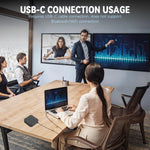 Verilux Conference Microphone Speaker for Meetings with 4 m 360° Voice Pickup | Gray USB Plug and Play