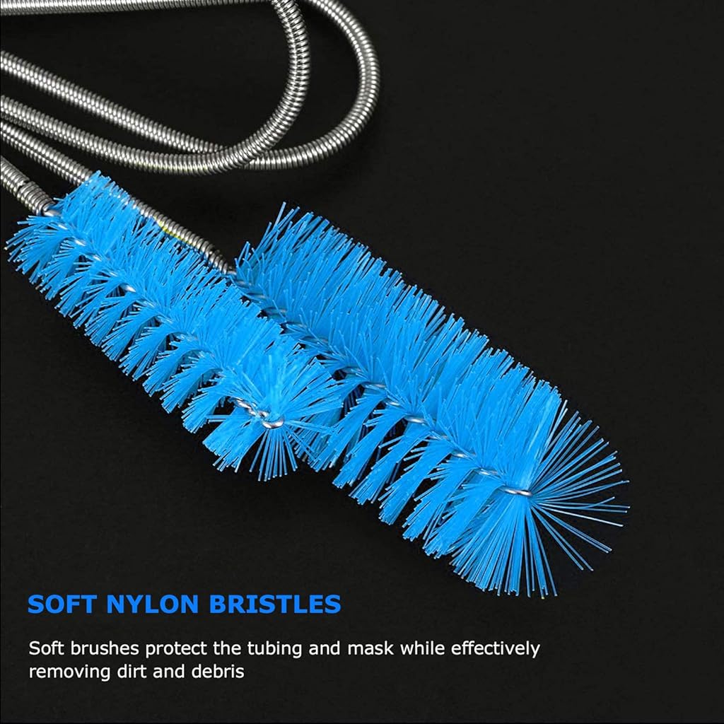 Serplex® CPAP Tube Cleaning Brush 6.5Ft Flexible Stainless Steel Tube Cleaning Brush with 7'' Spiral Cleaning Brush Universal Tube Cleaning Brush for Standard 22mm Diameter CPAP Tubing