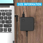 ZORBES® 65W Laptop Charger for IdeaPad 65W 45W AC Adapter for Lenovo Laptop Series 1.8m Charging Cable Safe Charging - verilux